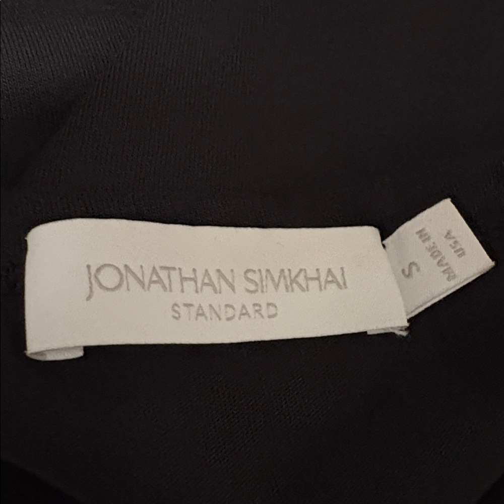 Jonathan Simkhai Standard Aida S/S Cropped T-shirt Lace Hem Drawstring Ruching - Picture 5 of 6